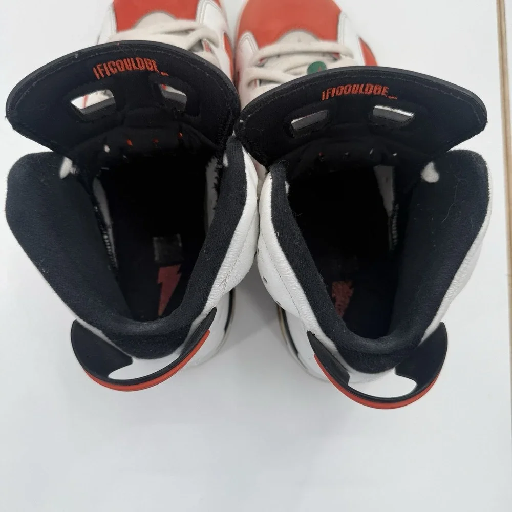Nike Air Jordan 6 Retro Like Mike Gatorade Shoes‎ Size 8 White Orange 384664-145